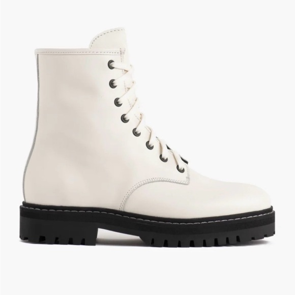 Thursday Boot Company White Lace-Up Combat Boots - Picture 2 of 9